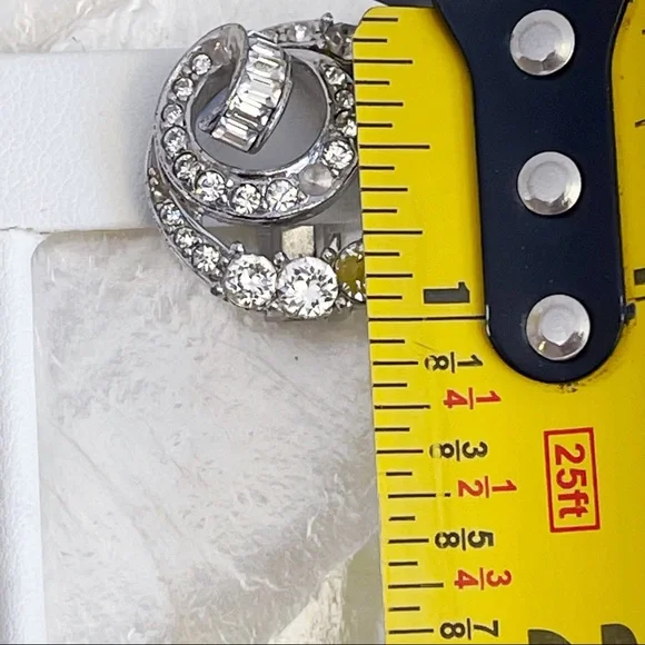 Boucher Estate Rhinestone Statement Clip Earrings - Picture 11 of 11